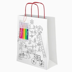 Saco de Natal com Canetas para colorir